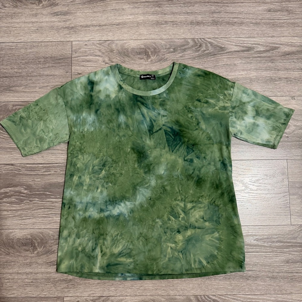 Popular‎ 21 Green Tie Dye Short Sleeve Relaxed T-Shirt Womens Small Hippie Boho